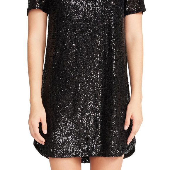BB Dakota by Steve Madden Hit The Lights Black Sequin Mini Dress - Picture 3 of 14
